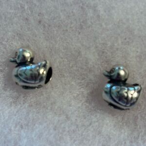 Brighton Silver duck charms with Intricate Textured Design